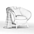 Modern Textile Armchair: Tilar 3D model small image 5