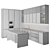 Modern Modular Kitchen Set 3D model small image 5