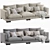 Elegant Classic Beige Tuscany Sofa 3D model small image 1