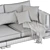 Elegant Classic Beige Tuscany Sofa 3D model small image 4