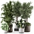 Rustic Concrete Pot Indoor Plants - Set 506 3D model small image 1