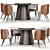 Sleek Ambrose Laskasas Dining Set 3D model small image 2