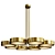 Sleek Italian Brass Chandelier 3D model small image 1