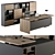 Modern Wood and Black Manager Desk 3D model small image 2