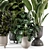 Modern Indoor Plants in Ferm Living Bau Pot - Set of 2 3D model small image 2