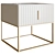 Modern Off White Bedside Table 3D model small image 1