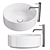 Sleek neoro n50 Countertop Washbasin 3D model small image 1