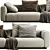 Flexform Lario 3-Seat Sofa: Sleek and Stylish 3D model small image 3