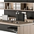 Wood and Black Manager Desk 3D model small image 3