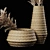 Pampas Bliss: Dried Bouquet & Rattan Vases 3D model small image 2