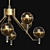 TUM Lampatron: Elegant Metal and Glass Chandelier (Brass/Gold, 8 Lamps, 82x62cm) 3D model small image 3