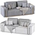 Modern Cotton Linen Sofa 3D model small image 3