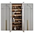 Art Deco Wardrobe with Glass Doors 3D model small image 2