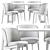 Elegant Abrey Chair & Diox Dining Table 3D model small image 2