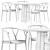 Stylish Dining Set: Dix Table & Valerie Armrest 3D model small image 3