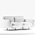 Luxury BEAN Velvet Sofa 3D model small image 3