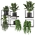 Indoor Metal Box Hanging Plants Set 3D model small image 1