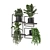 Indoor Metal Box Hanging Plants Set 3D model small image 6