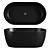 Luxury Jet Black Freestanding Tub 3D model small image 1
