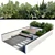 Urban Green Bench: Modern Outdoor Furniture 3D model small image 1