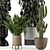 Modern Indoor Plants in Ferm Living Bau Pot Set 3D model small image 5