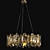 Elegant Marzo Long Lampatron: Gold & Black Metal Glass Pendant 3D model small image 2