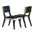 Plush Companion Velvet Chair 3D model small image 4