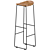 Tangle Wood Bar Stool: Sleek & Sturdy 3D model small image 1