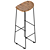 Tangle Wood Bar Stool: Sleek & Sturdy 3D model small image 3