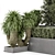 Outdoor Garden Set: Bush & Tree 3D model small image 3