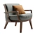 Elegant Wood Upholstered Lounge Chair 3D model small image 6