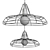 Elegant SONAR Chandelier: Illuminate in Style 3D model small image 2