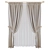 Polyester Curtain Panels 3D model small image 1