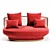 Paradise Bird: Elegant 2 Seater Fabric Sofa 3D model small image 2