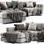 Flexform Magnum Chaise Longue: Stylish Comfort for Your Space 3D model small image 2