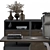 Wooden and Black Employee Desk 3D model small image 2