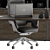 Wooden and Black Employee Desk 3D model small image 3