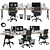 Ergonomic Office Chair Set 3D model small image 1