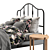 IKEA SAGSTUA Bed+Tables: Elegant Black Frame 3D model small image 3