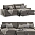 Cozy Reversible Chaise Sofa 3D model small image 3