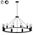 Black Farmhouse Wagon Wheel Chandelier: Timeless Rustic Elegance 3D model small image 2