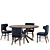 Modern Velvet Shadow Task Chair & Spider Round Dining Table 3D model small image 2