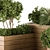 Wooden Outdoor Plant Box Set 3D model small image 3
