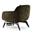 Elegant BELT Fabric Armchair 3D model small image 3