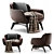 Elegant BELT Fabric Armchair 3D model small image 4