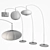 Arc Floor Lamp Set with Steel Frame 3D model small image 2