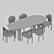 Cloud Dining Set 3D model small image 3