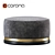Edson Round Leather Pouf 3D model small image 1