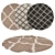 6-Piece Round Rugs Set 3D model small image 1