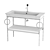 DURAVIT White Tulip Metal Console - WT4547B 3D model small image 9